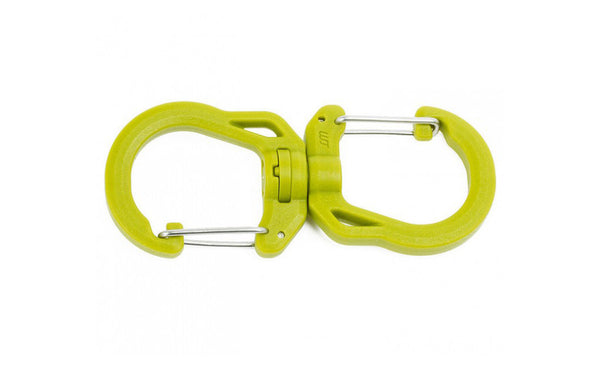 Double Carabiner in Wasabi (green).